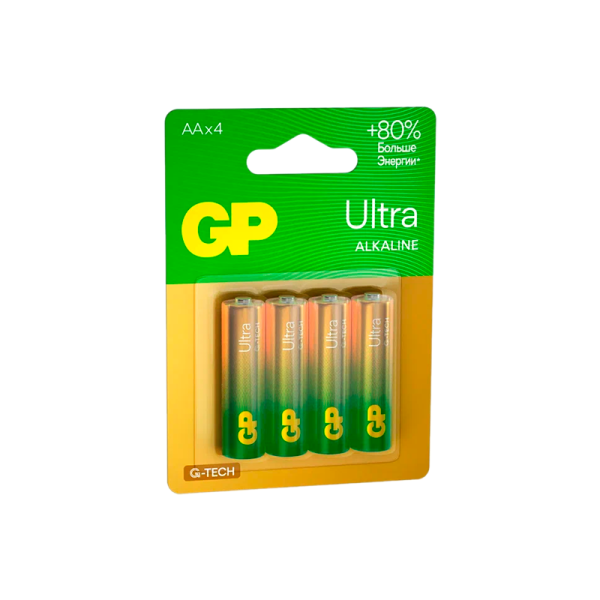 Батарейка GP ULTRA G-Tech LR6 AA BL4 Alkaline 1.5V (4/40/160)