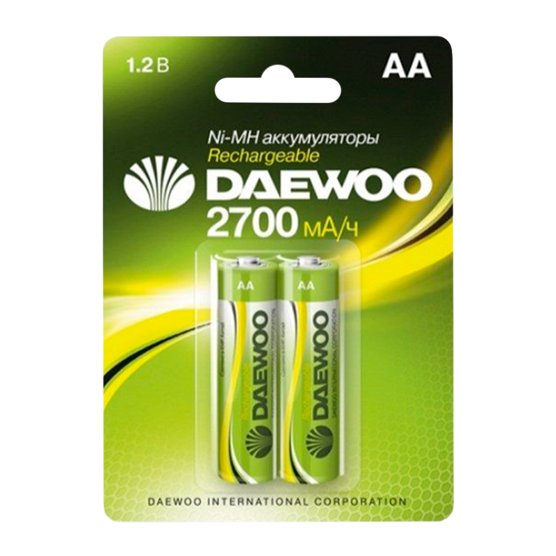 Аккумулятор бытовой Daewoo HR6 AA BL2 NI-MH 2700mAh (2/20/100)