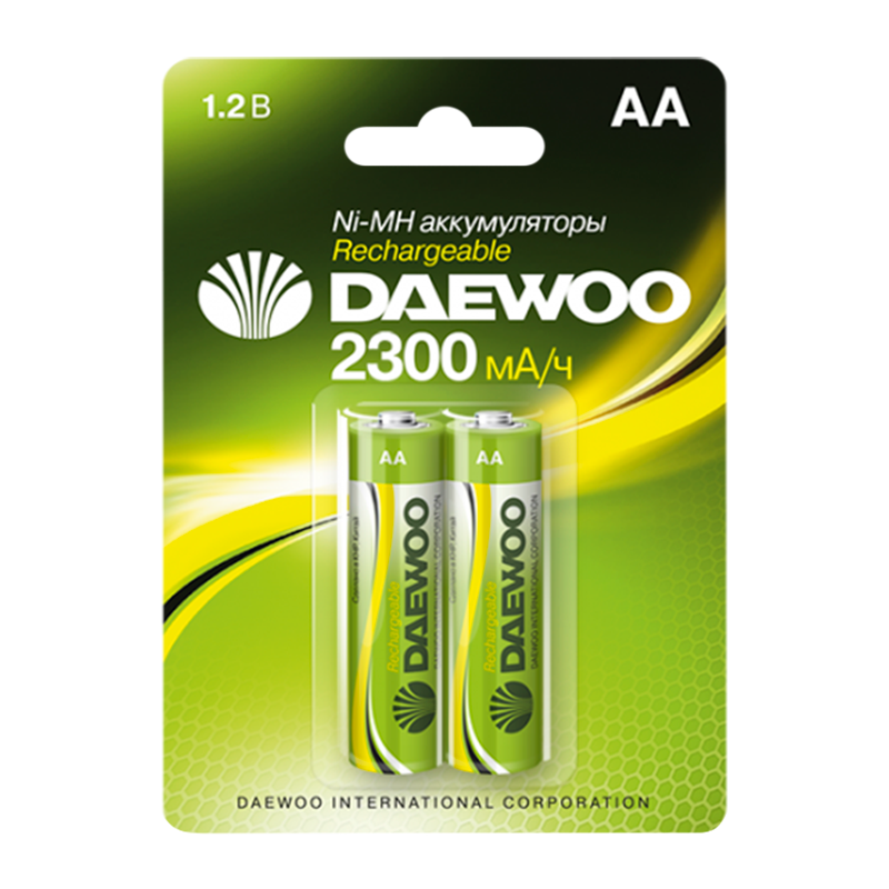 Аккумулятор бытовой Daewoo HR6 AA BL2 NI-MH 2300mAh (2/20/100)