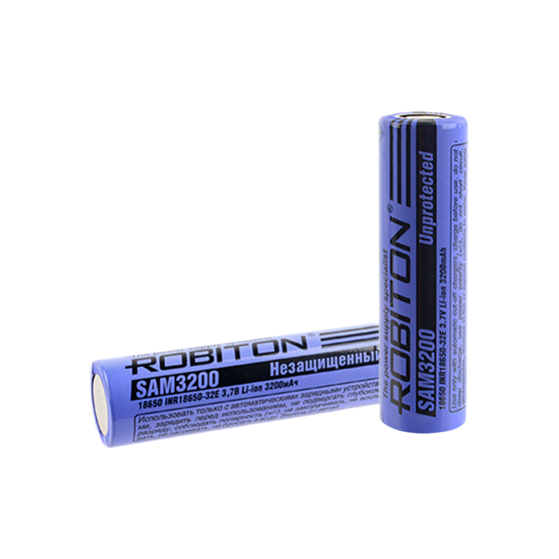 Аккумулятор ROBITON LiSAM3200 без защиты (Samsung ICR18650-32A) PK1 (1/84/168)