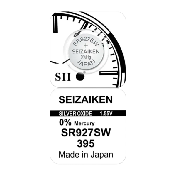 Батарейка SEIZAIKEN 395 (SR927SW) Silver Oxide 1.55V (1/10/100/1000)