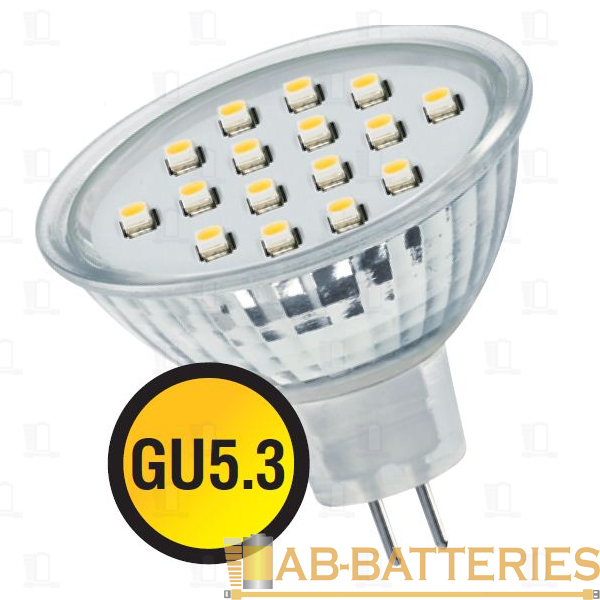 Лампа светодиодная Navigator MR16 GU5.3 1.6W 3000К 12V софит прозрачная (1/10/200)
