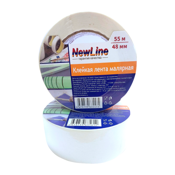 Скотч NewLine 48мм*36м 150мкм малярный (1/36)