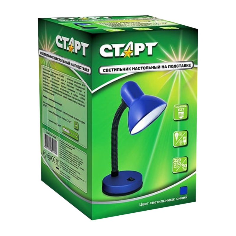 Светильник настольный Старт СТ02 40W 220V E27 на основании черный