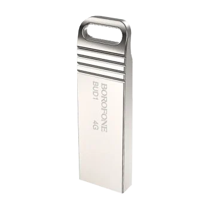 Флеш-накопитель Borofone Nimble BUD1 4GB USB2.0 металл серебряный (1/40/320)