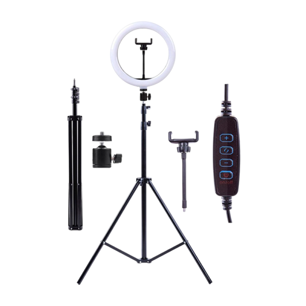 Светильник кольцевой Camelion KD-810F 10W 5V на основании держатель черный (1/6)