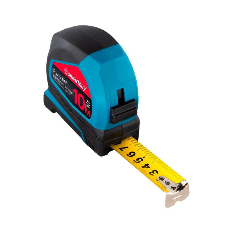 Рулетка измерительная Smartbuy Tools 10м*25мм пластик прорезиненная синий