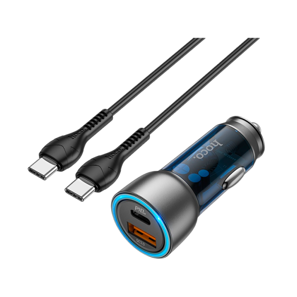 Автомобильное З/У HOCO NZ8 1USB/Type-C 25W QC3.0 синий (1/13/130)