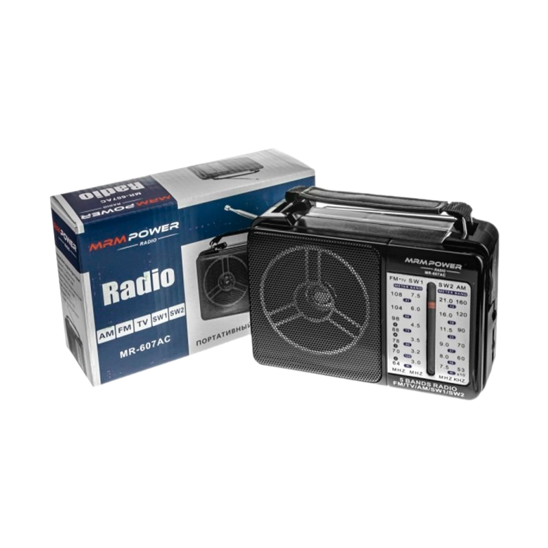 Радиоприемник MRM-Power MR-607AC пластик Jack3.5 черный (1/40)