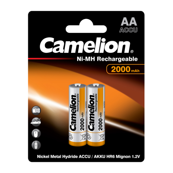 Аккумулятор бытовой Camelion HR6 AA BL2 NI-MH 2000mAh (2/24/384)