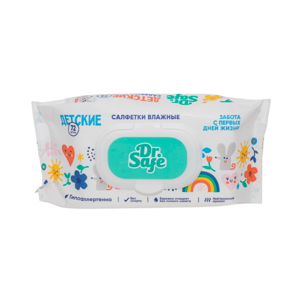 Салфетка Dr.Safe для рук детские 72шт.