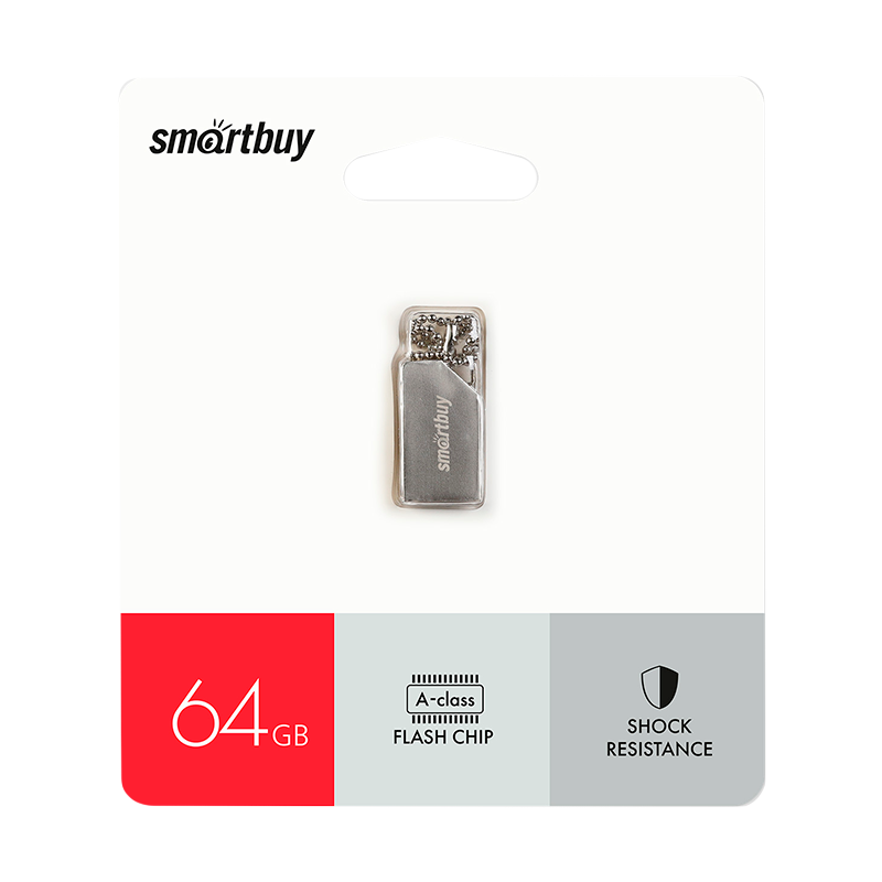 Флеш-накопитель Smartbuy MU30 64GB USB2.0 металл серебряный
