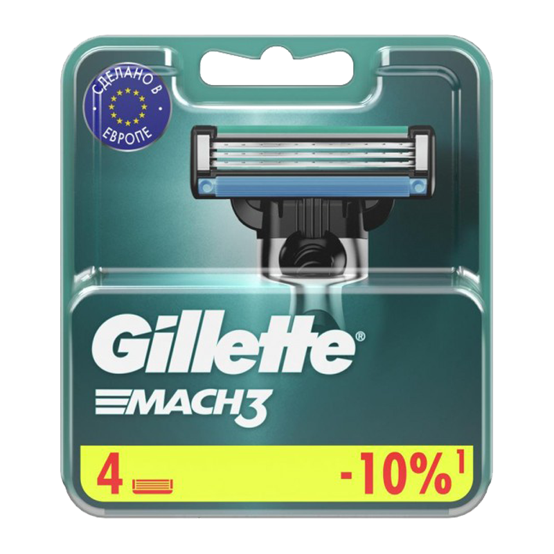 Сменные кассеты Gillette MACH3 3 лезвия 4шт. (цена за 1 шт) (4/40)
