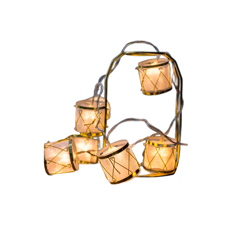Гирлянда Космос Барабаны 10LED 1,8+0,3м 5*4cм белый теплый (1/24)