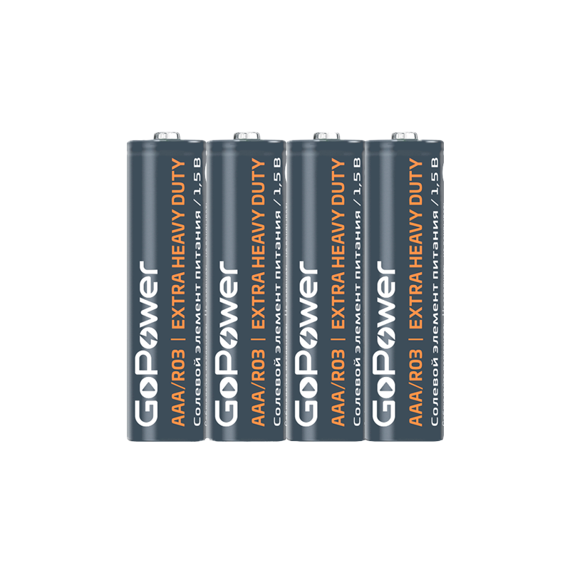 Батарейка GoPower R03 AAA Shrink 4 Heavy Duty 1.5V (4/60/1200)