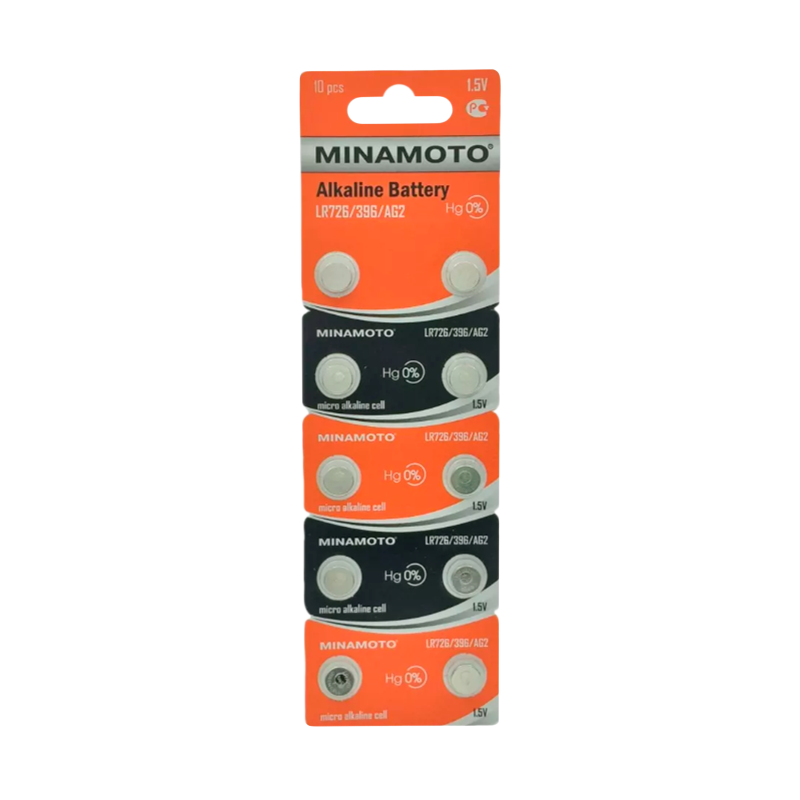 Батарейка Minamoto G2/LR726/LR59/396A/196 BL10 Alkaline 1.5V (10/200/10000)