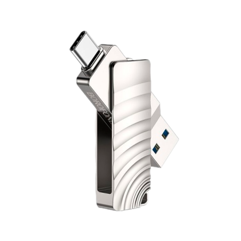 Флеш-накопитель Borofone Soul BUD3 128GB USB3.0 Type-C (m) металл серый (1/25)