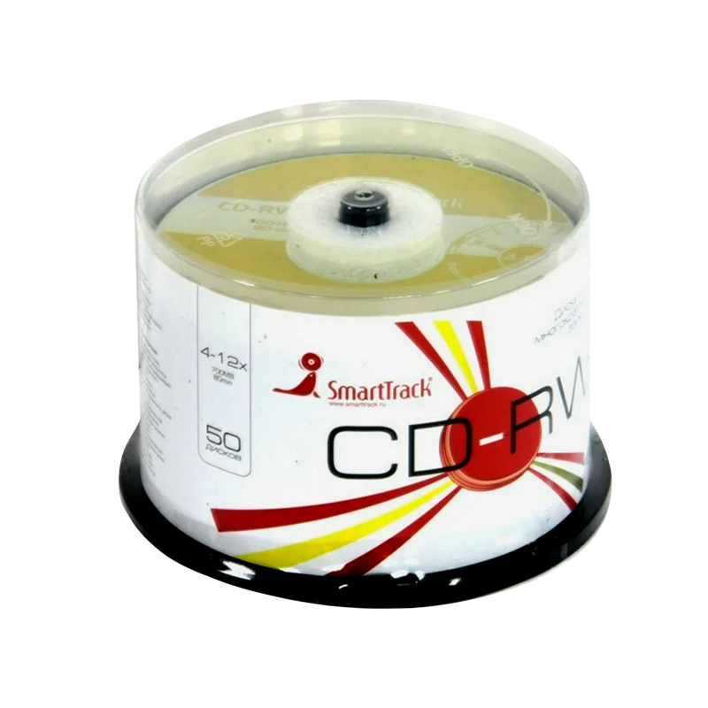 Диск CD-RW SmartTrack CB-50 700MB 4-12x 50шт. cake box (50/250)