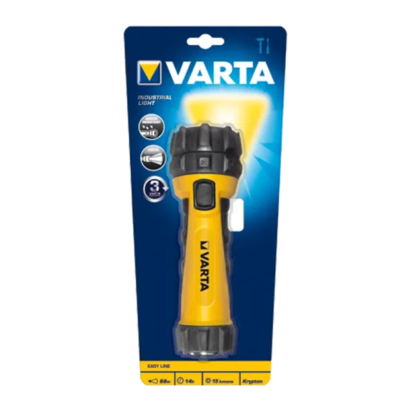 Фонарь туристический Varta Industrial Light 2D 0.5W 1LED от батареек IPX4 черный