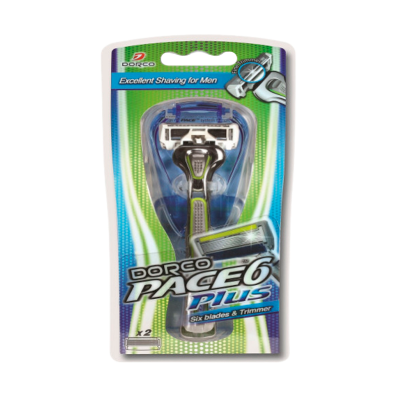 Бритва DORCO PACE 6 Plus SXA 5002 6 лезвий + триммер пластиковая ручка (станок+ 2зап.) (1/6)