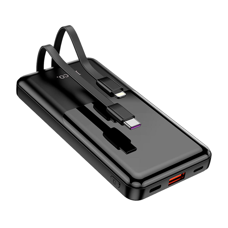 Внешний аккумулятор HOCO Q9 Pro 10000mAh 3.0A 20W 1USB PD3.0 с кабелем Lightning/Type-C черный (1/30