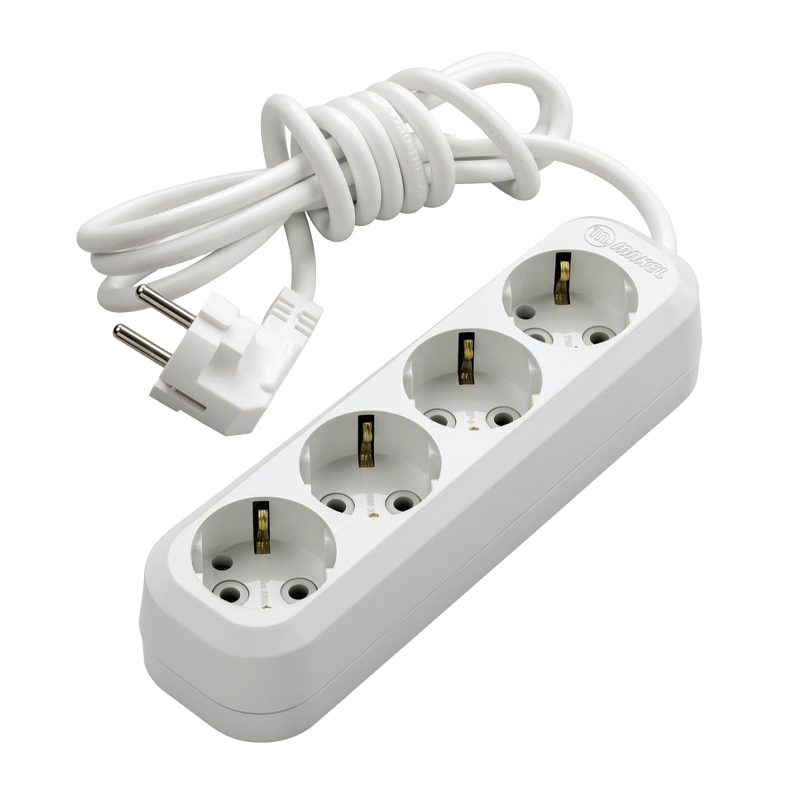 Удлинитель Makel 4р.С/З 16A 2.0м IP20 белый MGP152 (1/12)