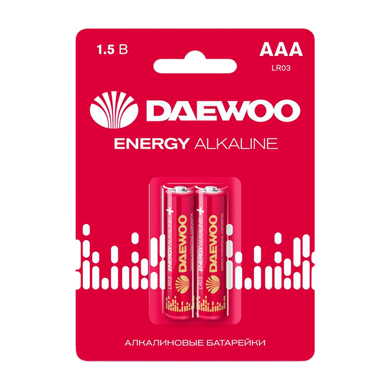 Батарейка Daewoo ENERGY LR03 AAA BL2 Alkaline 1.5V (2/20/480)
