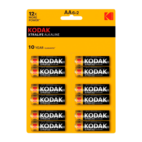 Батарейка Kodak XTRALIFE LR6 AA BL12 (2*6) Alkaline 1.5V (12/144/576/18432)