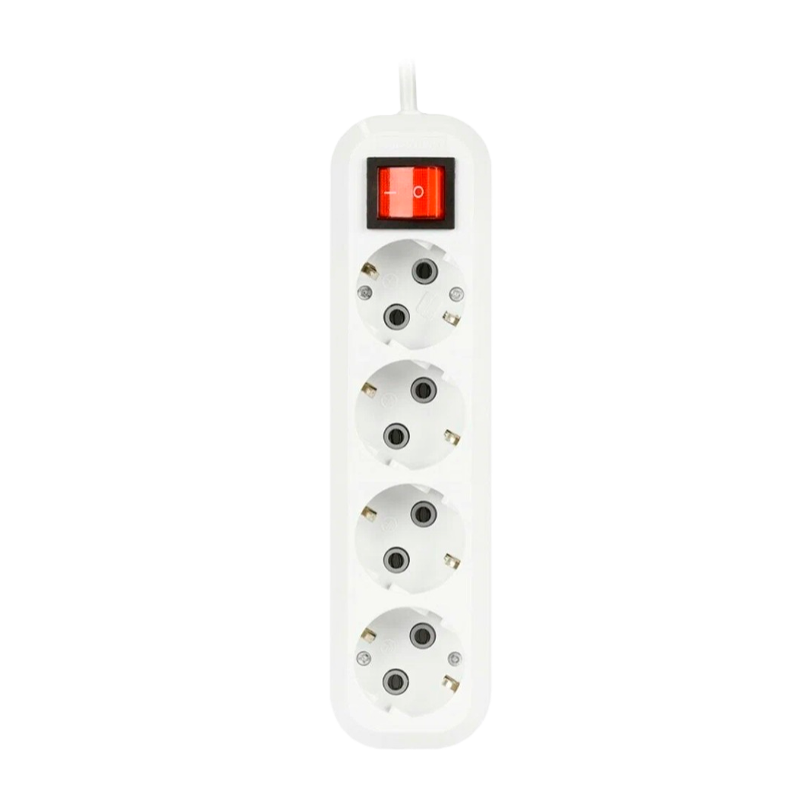 Удлинитель Smartbuy 4р.С/З 16A 5.0м с выкл. ПВС 3x1мм² белый (1/40)