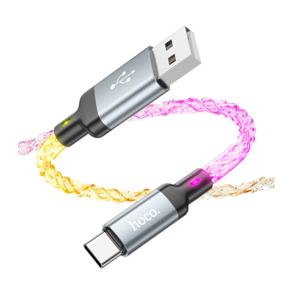 Кабель HOCO U112 USB (m)-Type-C (m) 1.0м 2.4A ПВХ серый (1/22/220)