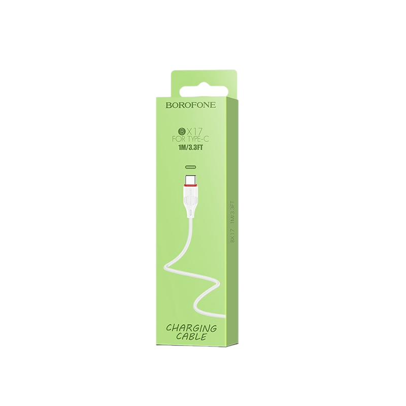 Кабель Borofone BX17 USB (m)-Type-C (m) 1.0м 3.0A ПВХ белый (1/648)