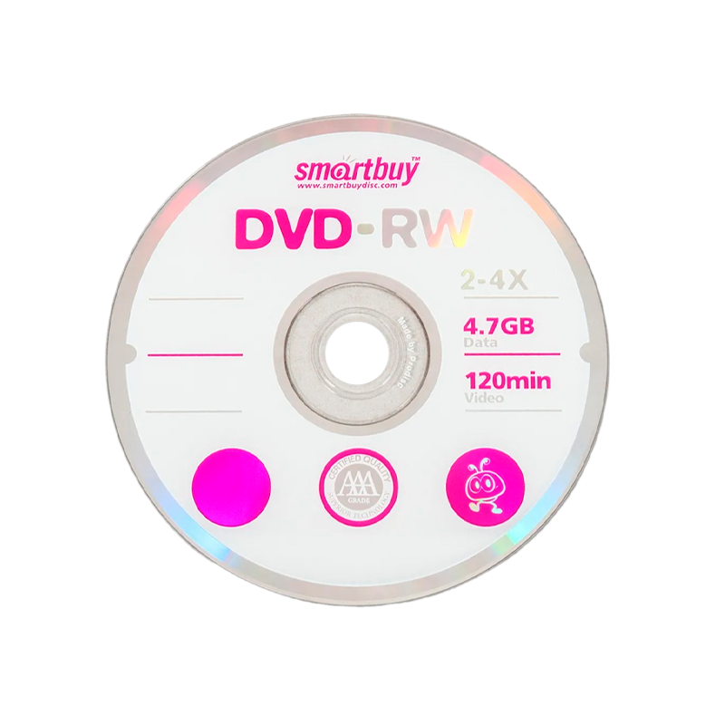 Диск DVD+RW Smartbuy 4.7GB 4x Shrink 100 (100/600)