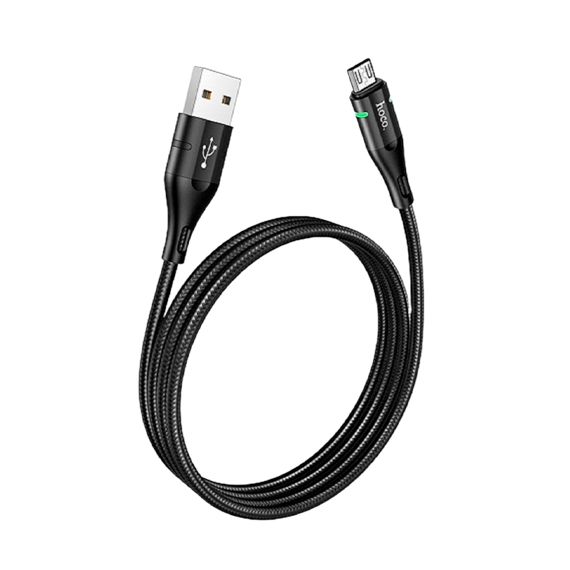 Кабель HOCO U93 USB (m)-microUSB (m) 1.2м 2.4A нейлон черный (1/22/220)
