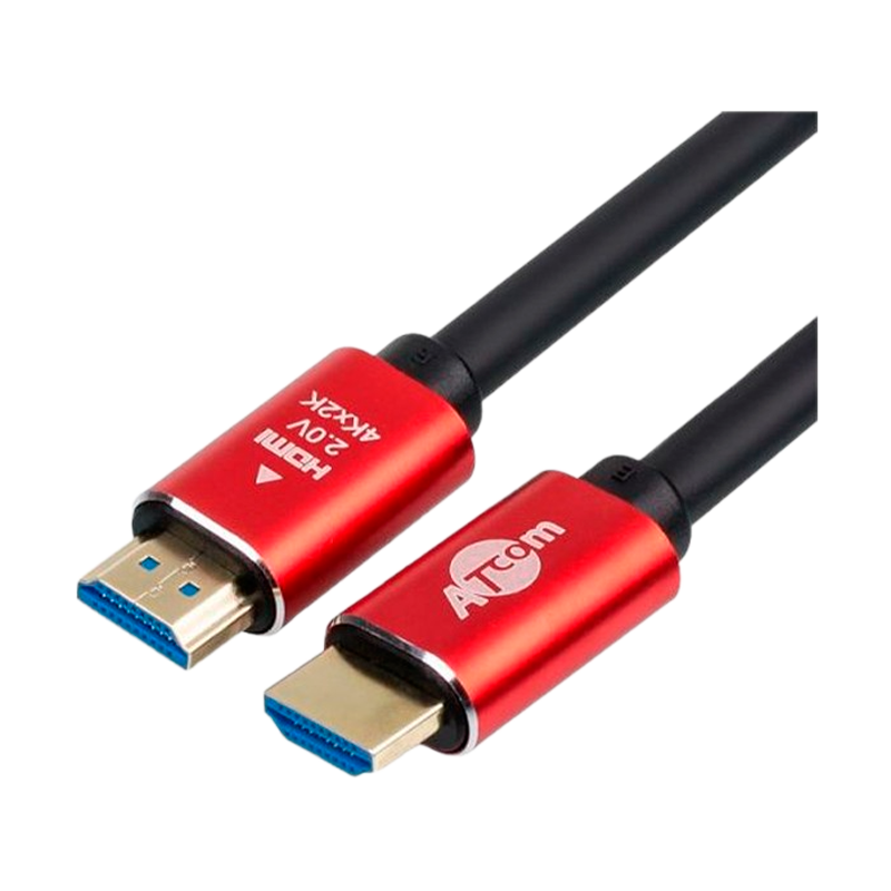 Кабель Atcom HDMI (m)-HDMI (m) 1.0м силикон ver.2.0 черный красный в пакете (1/150)