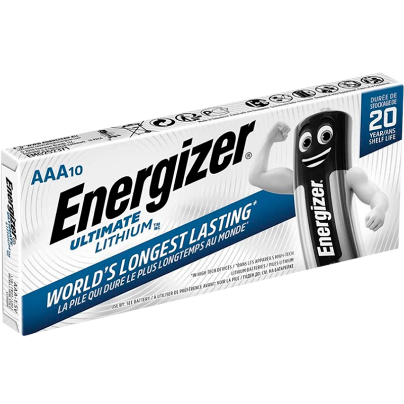 Батарейка Energizer Ultimate FR03 AAA BOX10 Lithium 1.5V (10/120)