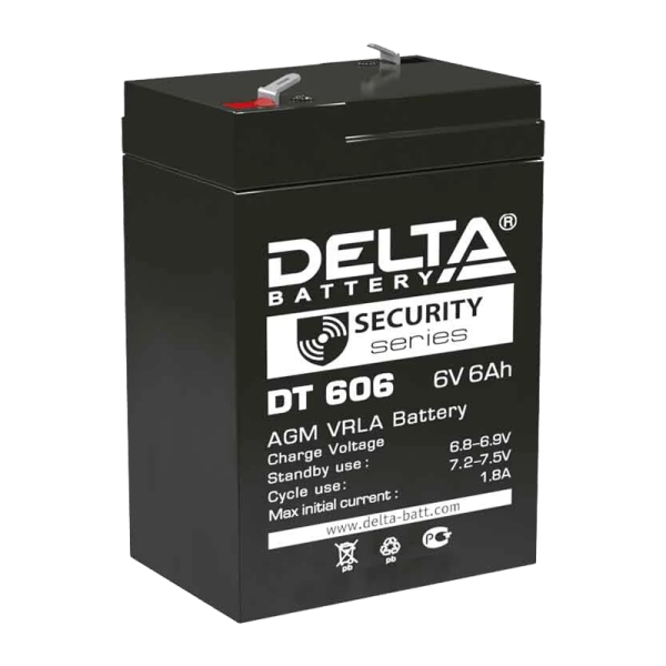 Аккумулятор свинцово-кислотный Delta DT 606 6V 6Ah (1/20)