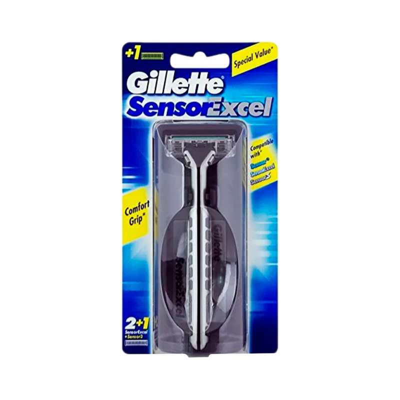 Бритва Gillette Sensor Excel (Vector 3) (RUS) 3 лезвия 1 кассета пластиковая ручка (1/6)