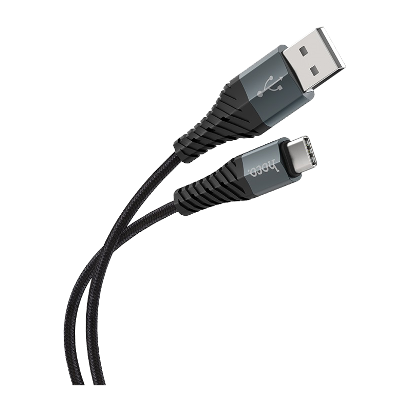 Кабель HOCO X38 USB (m)-Type-C (m) 1.0м 2.4A нейлон черный (1/30/300)