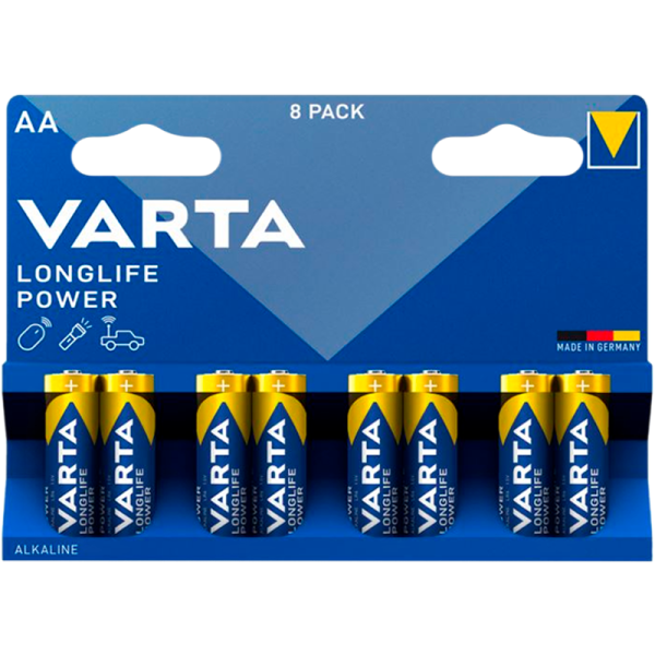 Батарейка Varta LONGLIFE POWER (HIGH ENERGY) LR6 AA BL8 Alkaline 1.5V (4906) (8/160)