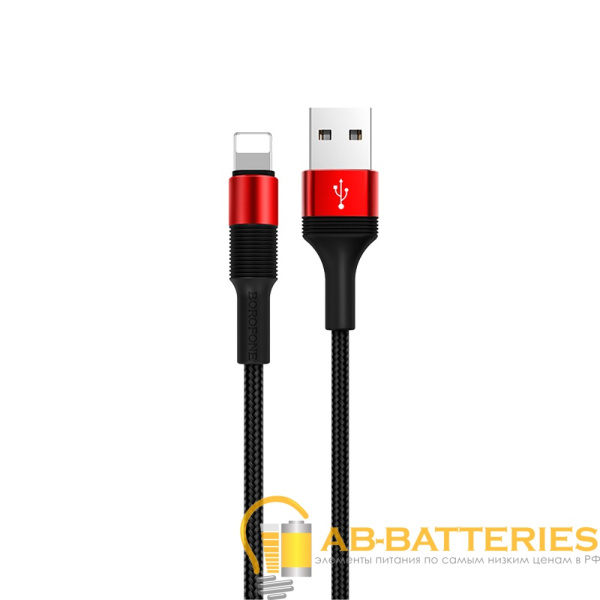 Кабель Borofone BX21 USB (m)-Lightning (m) 1.0м 2.4A нейлон красный (1/648)