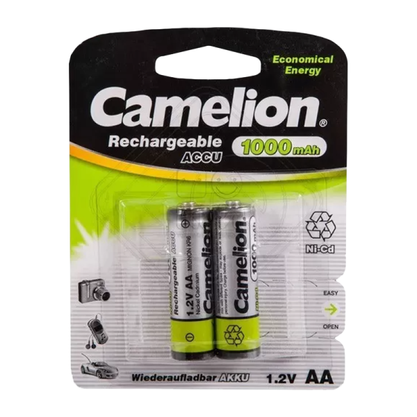 Аккумулятор бытовой Camelion HR6 AA BL2 NI-CD 1000mAh (2/24/480)
