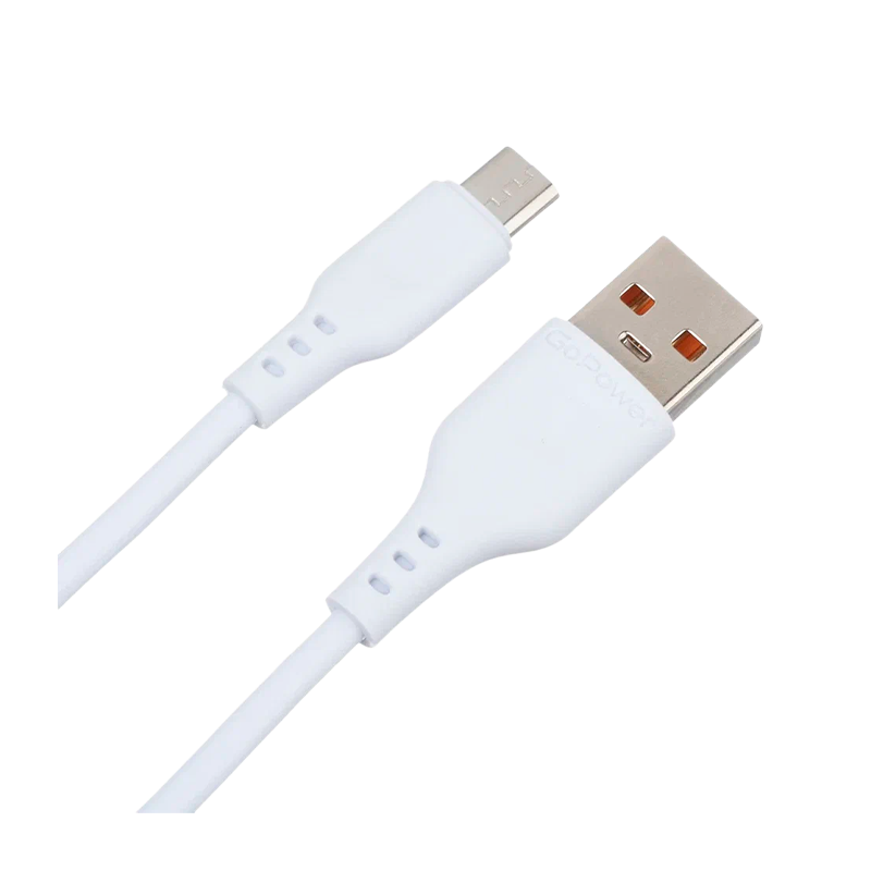 *Кабель GoPower GP01M USB (m)-microUSB (m) 1.0м 2.4A ПВХ белый (1/200/800) 