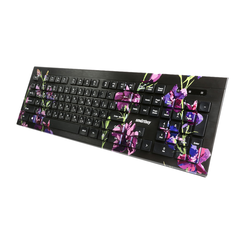 Клавиатура проводная Smartbuy 223 Flowers классическая USB 1.5м мультимед. черный (1/20)