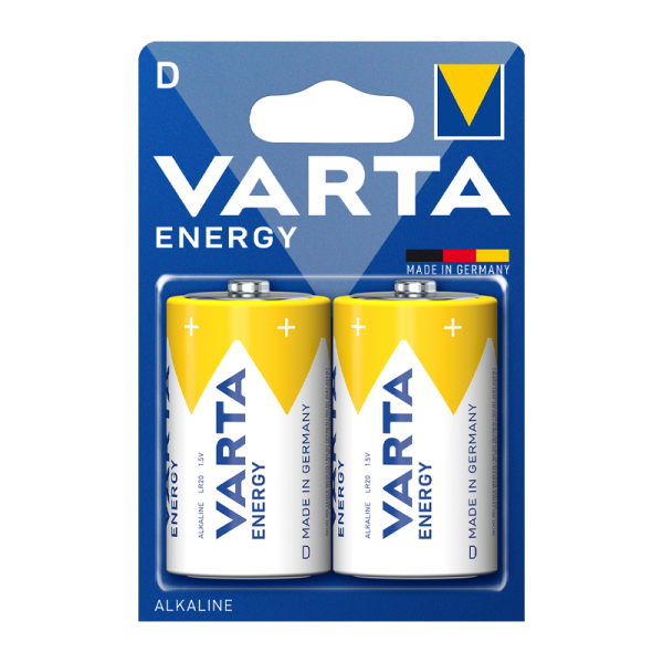 Батарейка Varta ENERGY LR20 D BL2 Alkaline 1.5V (4120) (2/20/100)