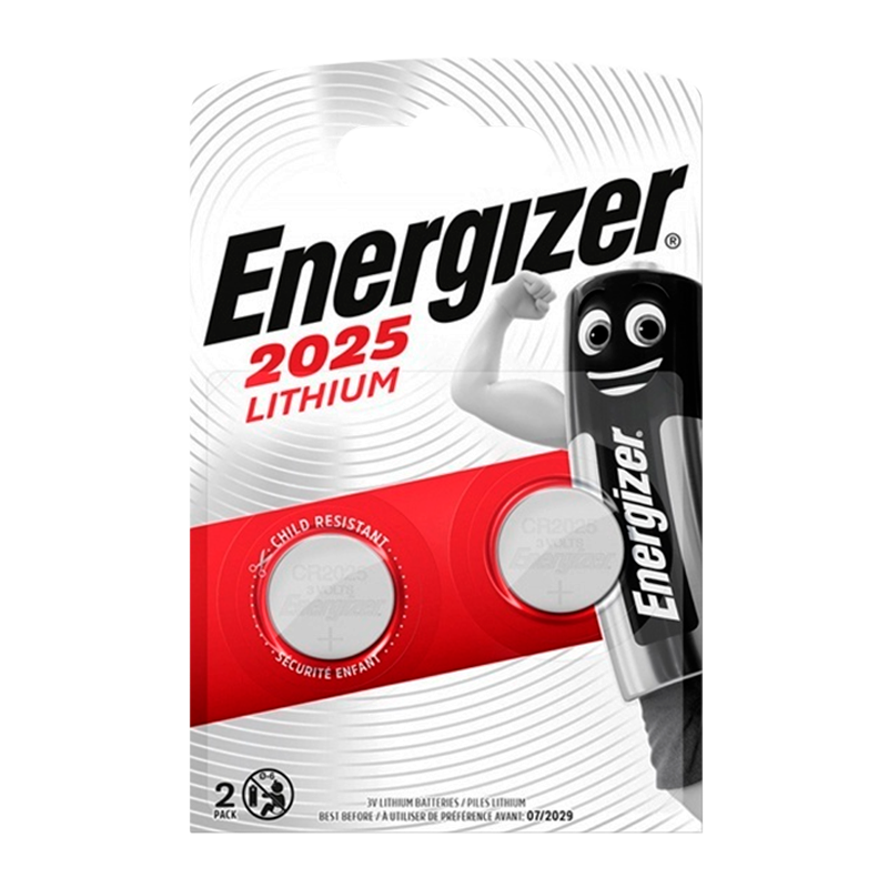 Батарейка Energizer CR2025 BL2 Lithium 3V годен до 07-2022 (2/20/200)