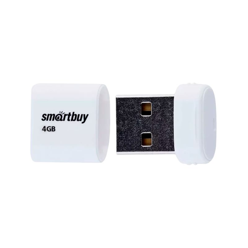 Флеш-накопитель Smartbuy Lara 4GB USB2.0 пластик белый