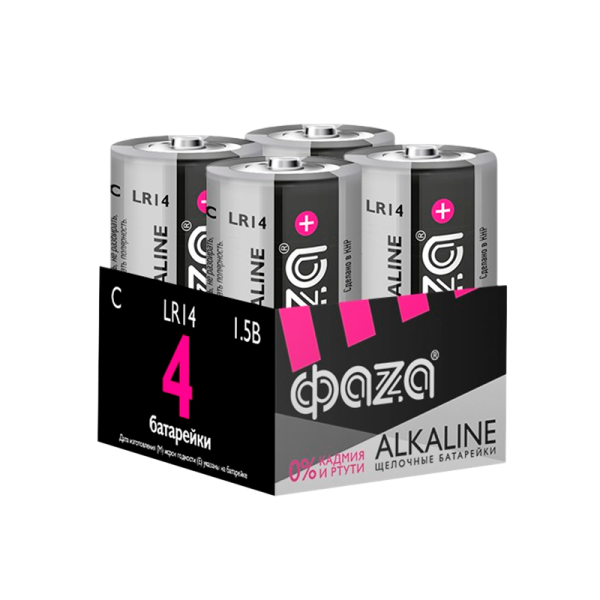 Батарейка Фаzа LR14 C BOX4 Alkaline 1.5V (4/24/96)
