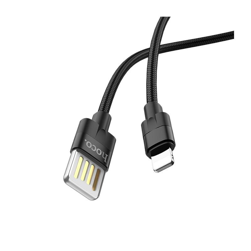 Кабель HOCO U55 USB (m)-Lightning (m) 1.2м 2.4A нейлон черный (1/25/250)