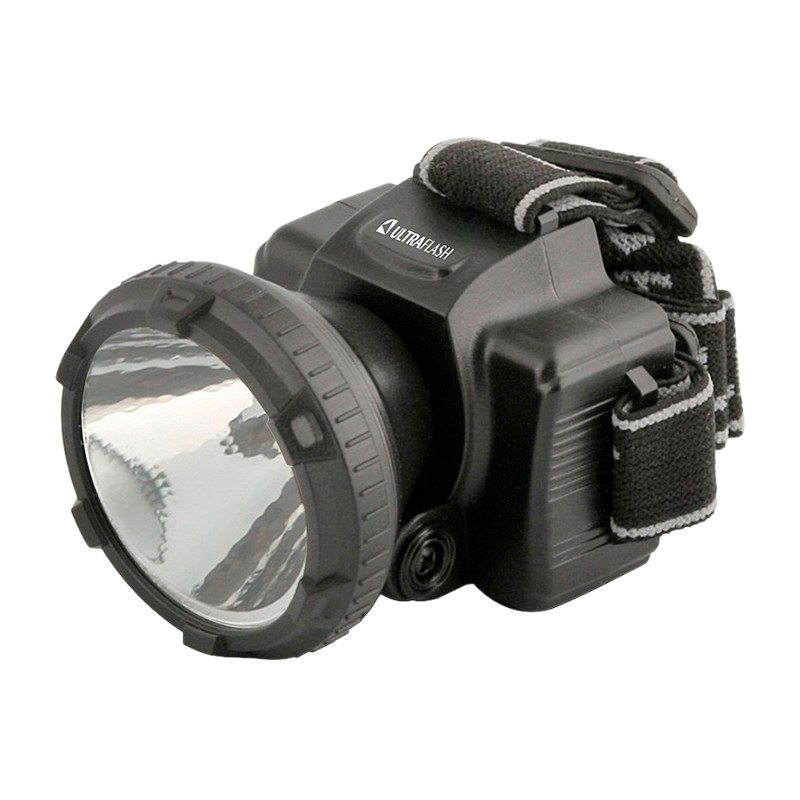 Фонарь налобный Ultraflash LED5366 0.5W 1LED 2 режима черный (1/5/100)