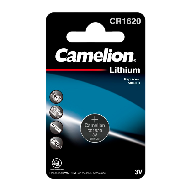 Батарейка Camelion CR1620 BL1 Lithium 3V (1/10/1800)